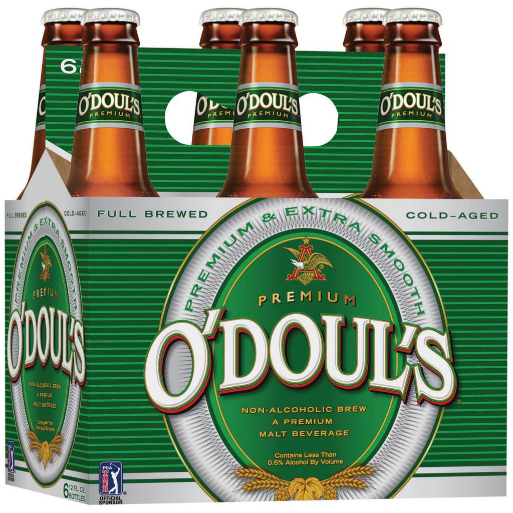 A six-pack of O'Doul's non-alcoholic beer.